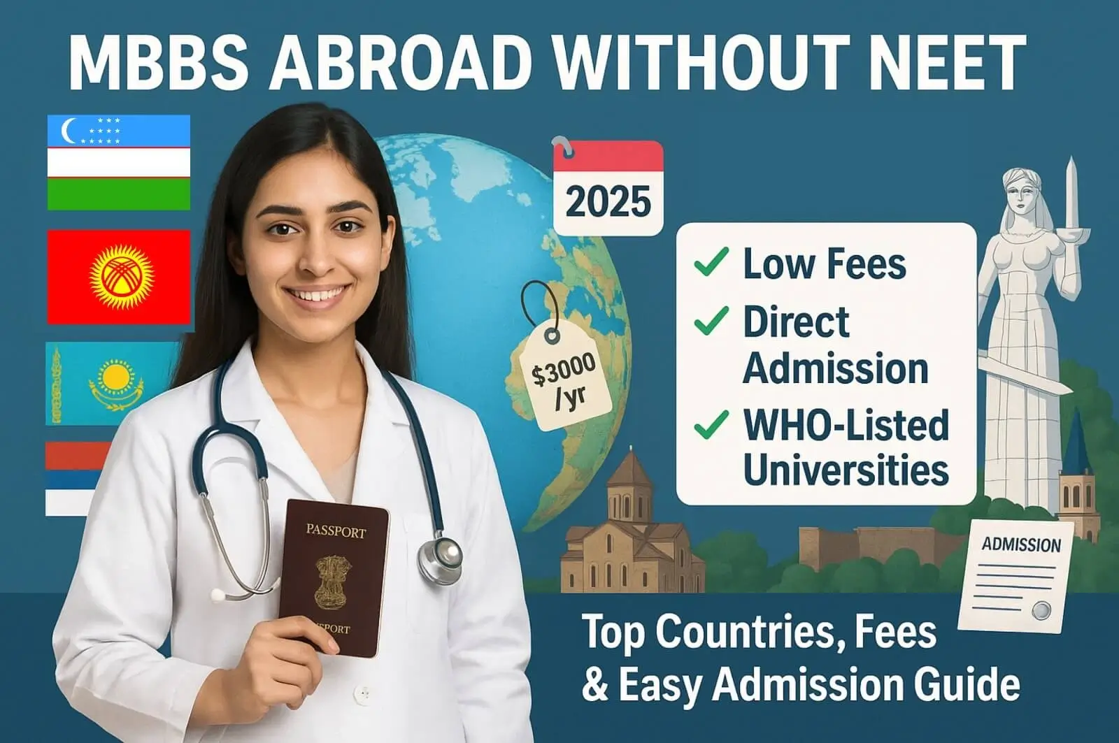 MBBS Abroad Without NEET in 2025: Top Countries, Fees & Admission Guide